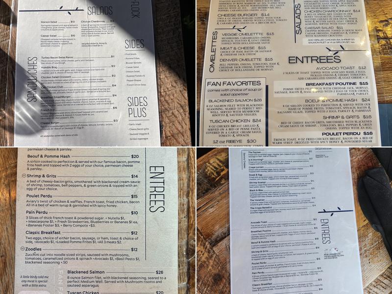 Aviary by Lavender Falls Cafe Menu