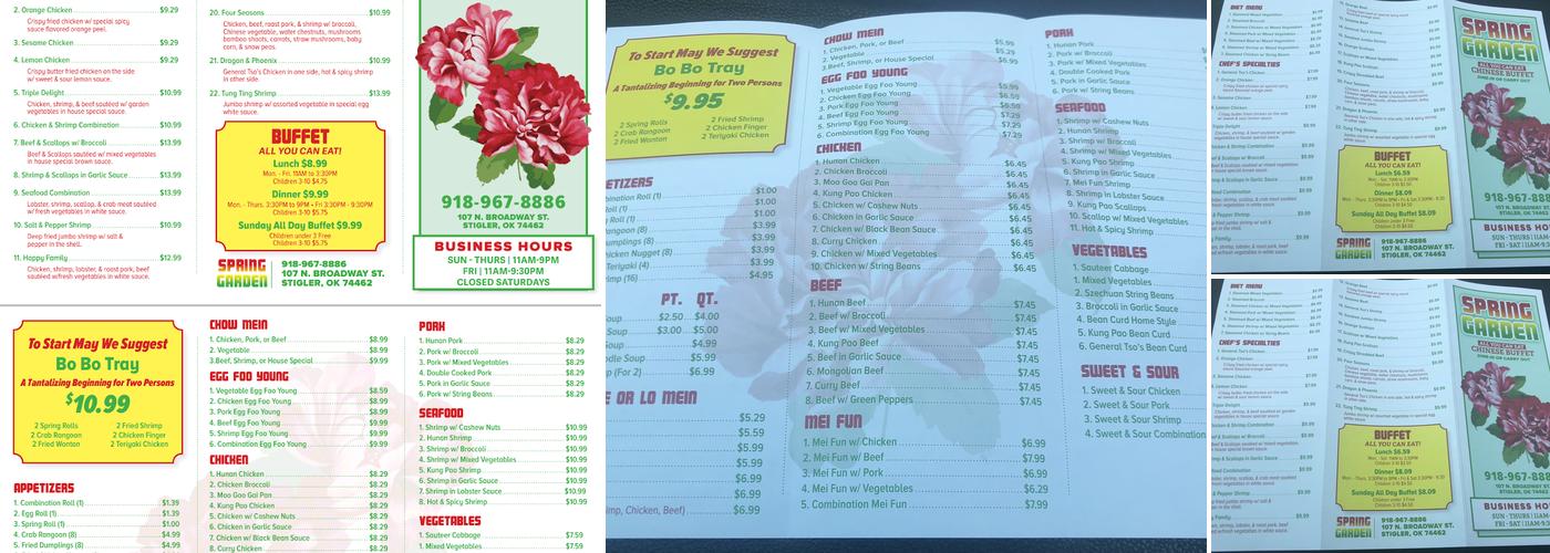Spring Garden Menu