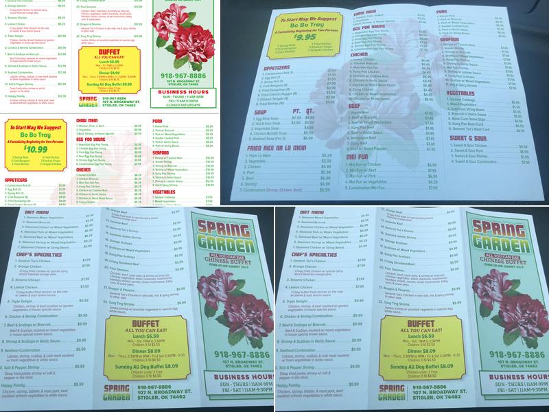 Spring Garden Menu