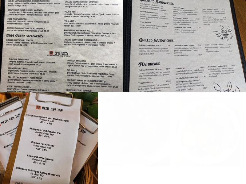 Orchard Restaurant Menu