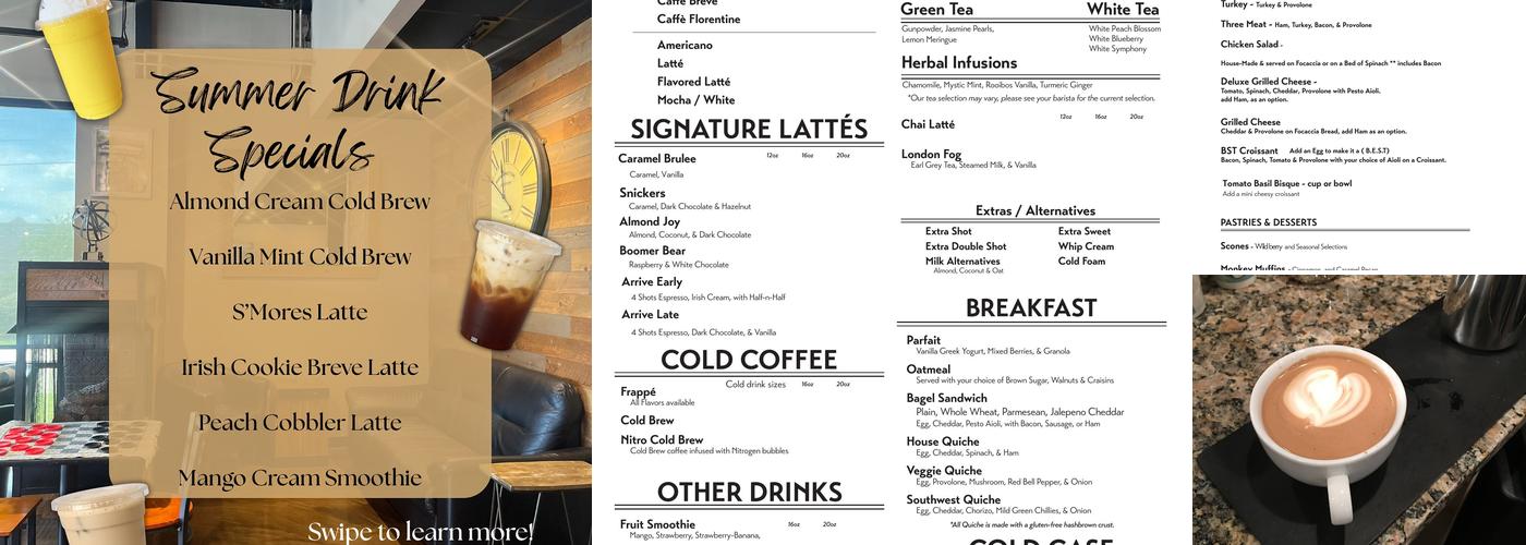 Travellers House Coffee and Tea Menu