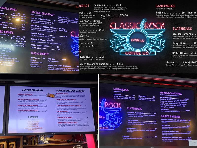 Classic Rock Coffee Co. Menu