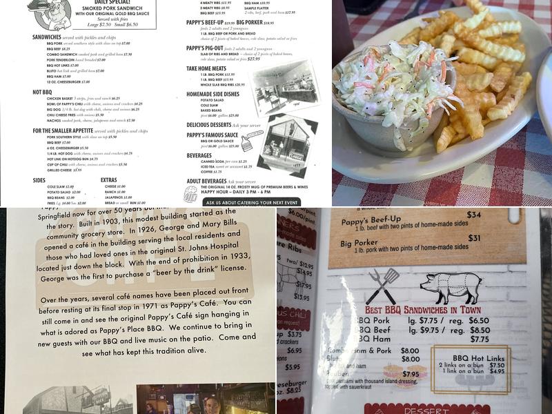 Pappy's Place Menu