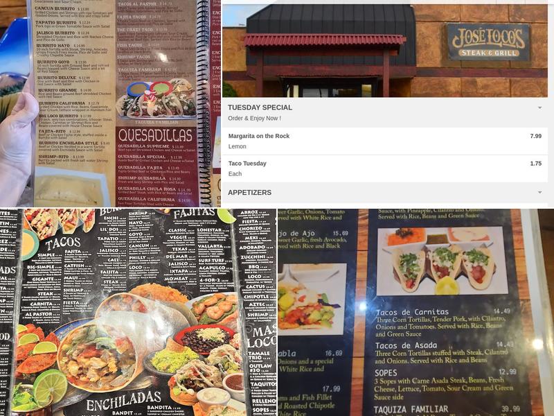 Jose Locos Menu
