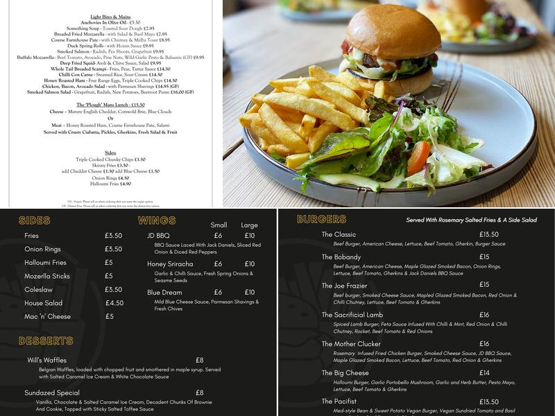 The Plough Inn Menu