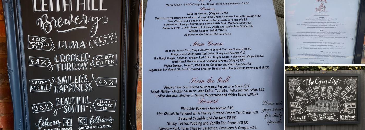 The Plough Inn Menu