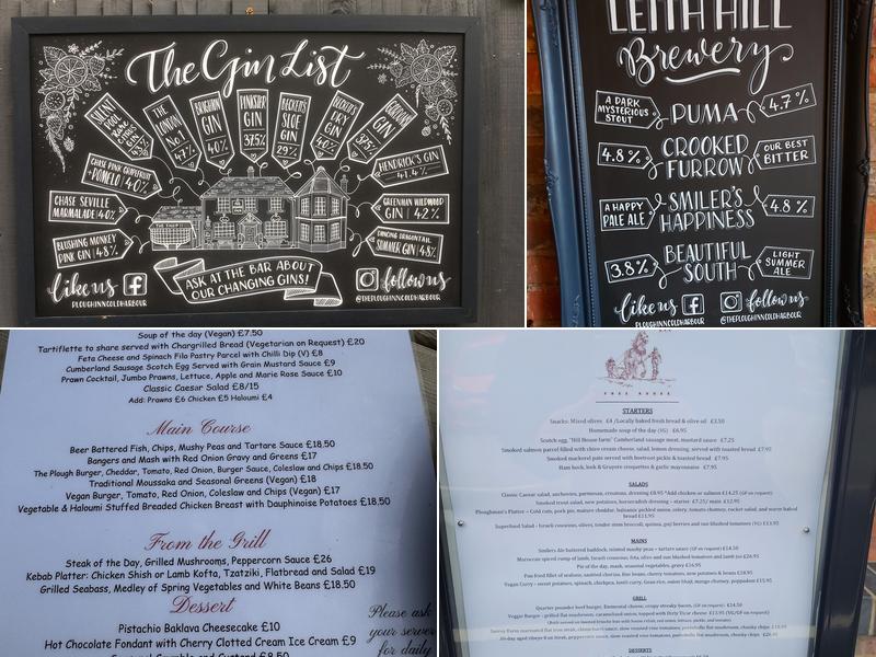 The Plough Inn Menu