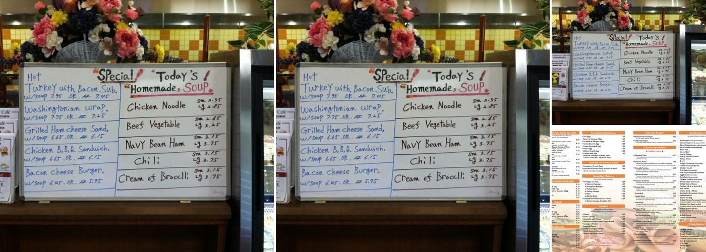 Gateway Cafe Menu
