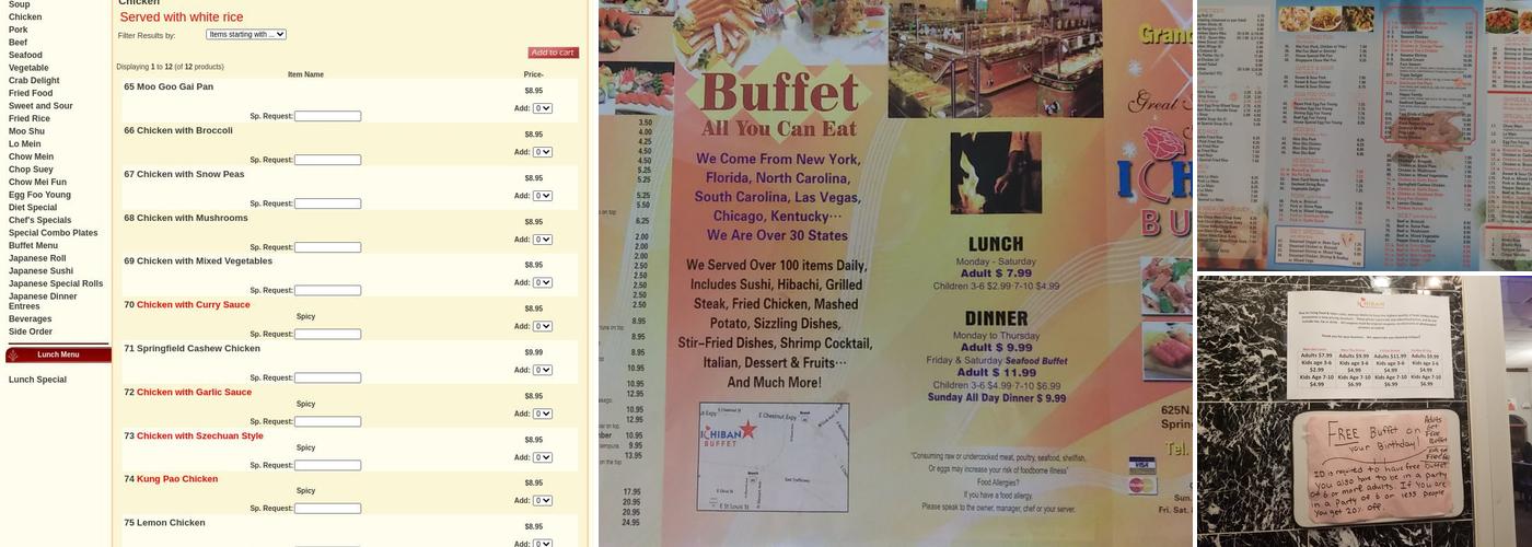 Ichiban Buffet Menu