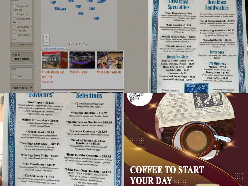 Georgetown Cafe Menu