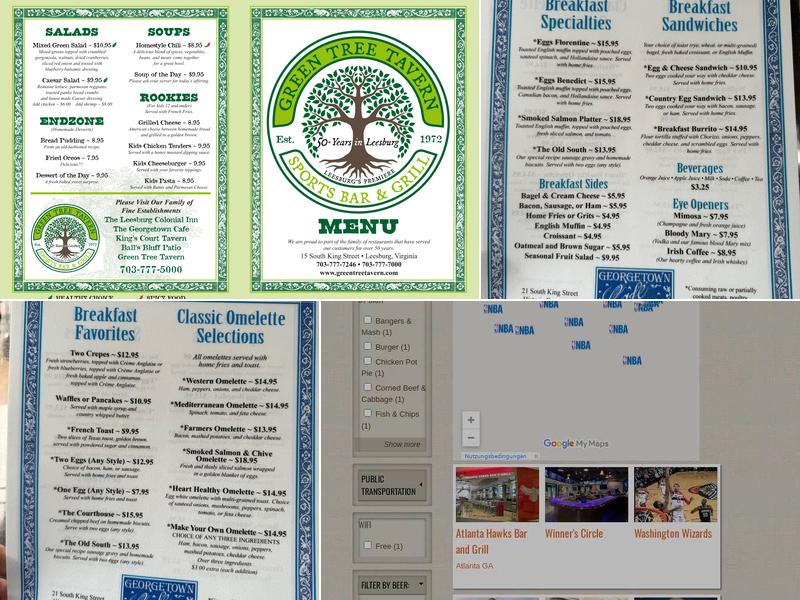 Georgetown Cafe Menu