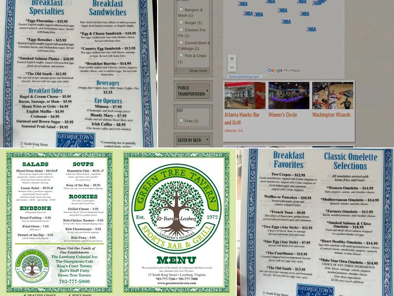Georgetown Cafe Menu
