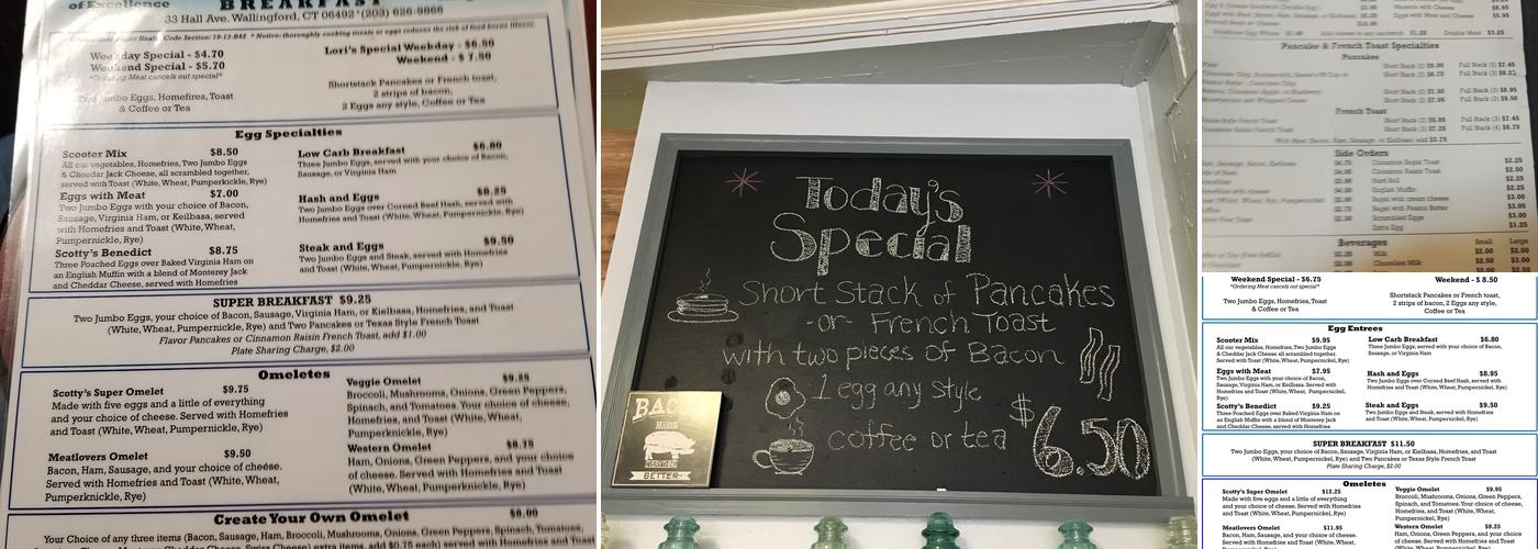 Scotty's Breakfast Menu