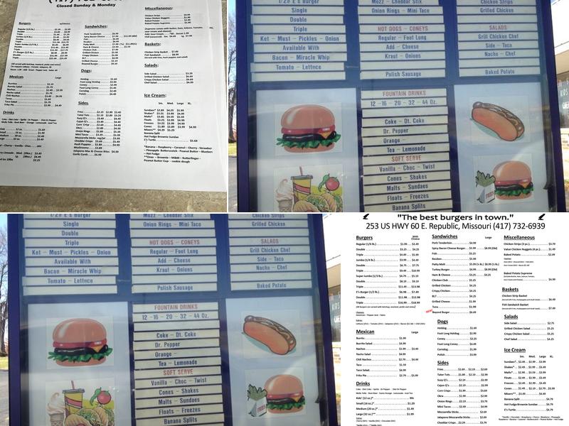 E's Inn Menu