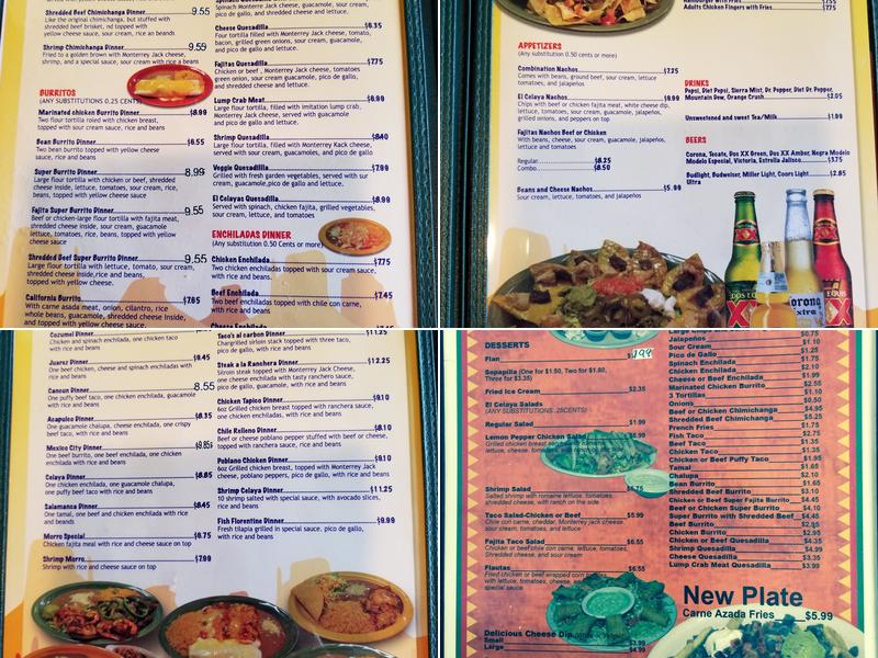El Celaya Menu