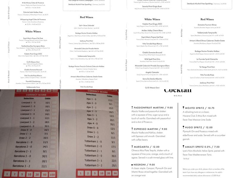 The Plough Beddington Menu