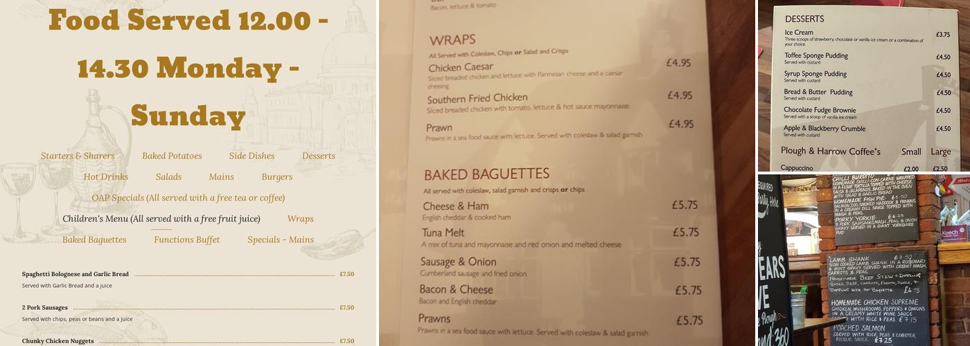 The Plough & Harrow Menu