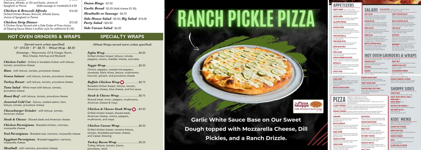 The Pizza Shoppe Menu