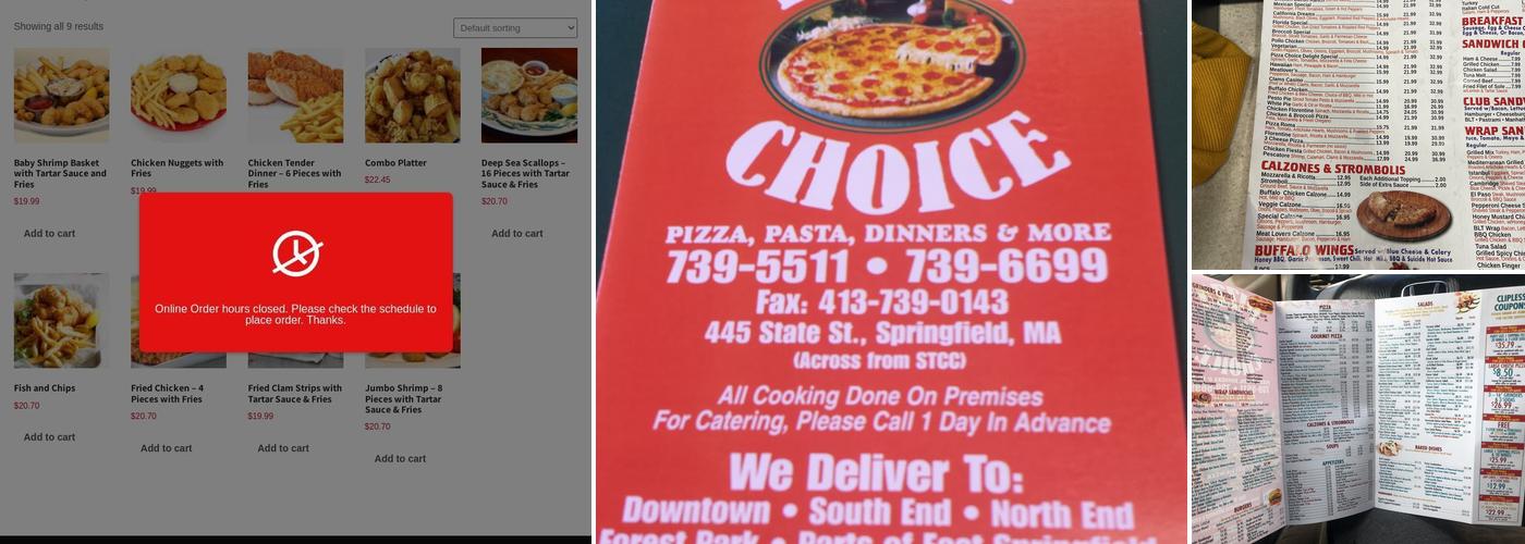 Pizza Choice Menu