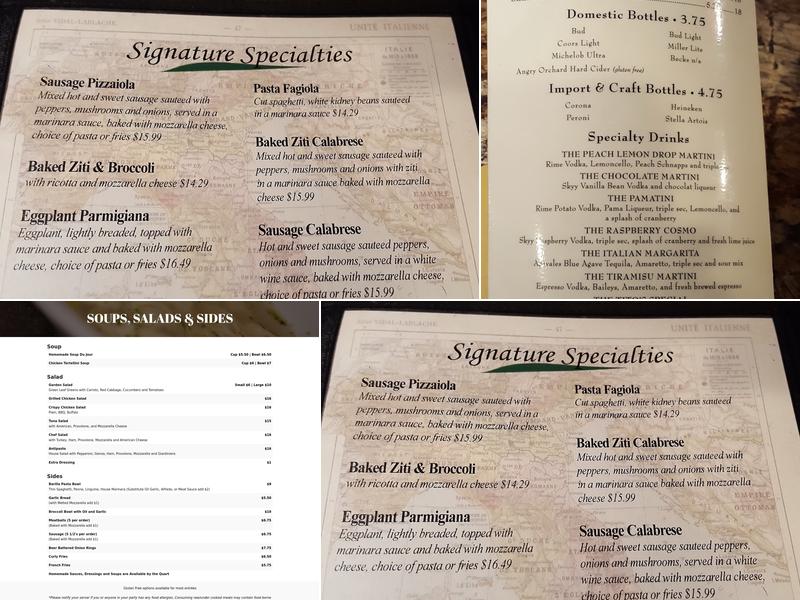 Fazio's Ristorante & Pizzeria Menu