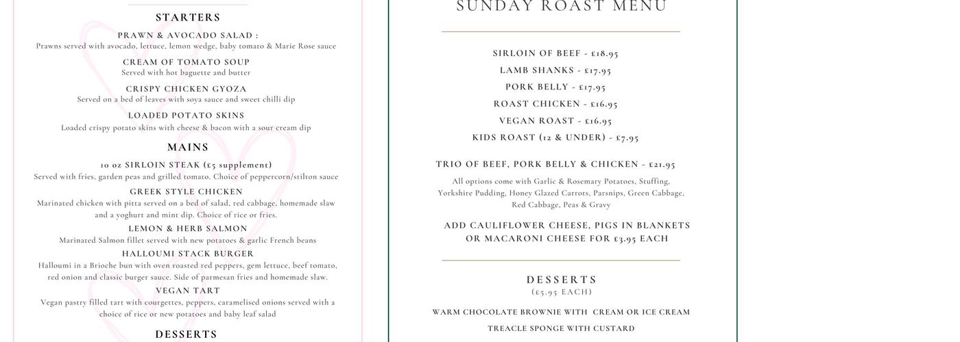The Plough Menu
