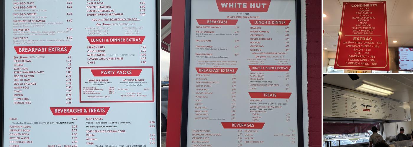 White Hut Menu