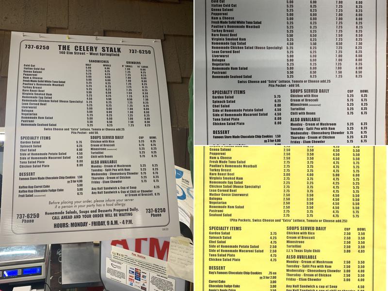 Celery Stalk Menu