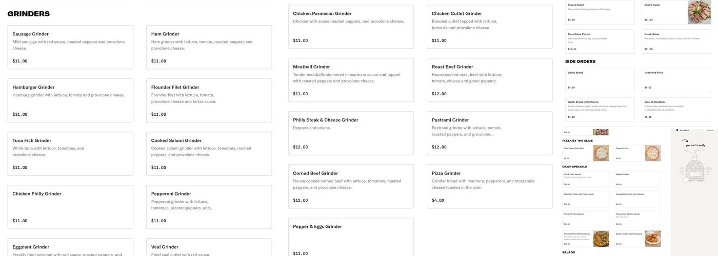 Second Poquonock Giant Grinder Menu
