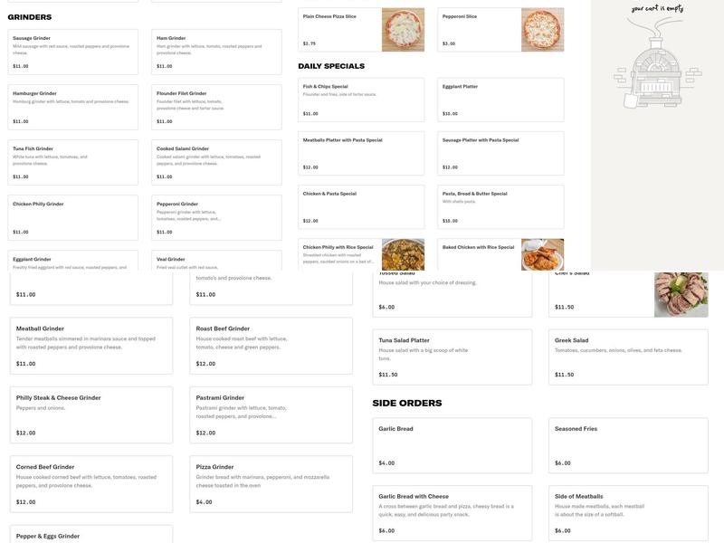 Second Poquonock Giant Grinder Menu