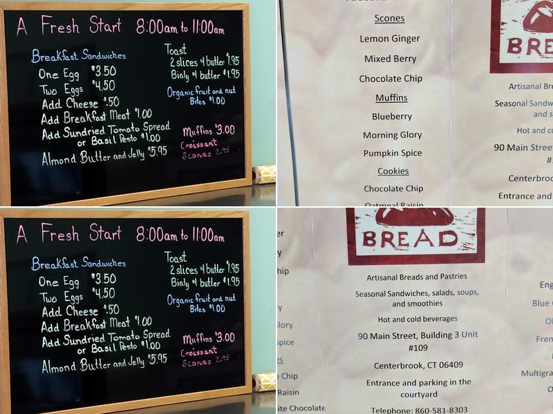 Howard's Bread Menu