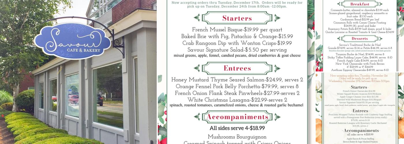 Savour Cafe & Bakery Menu