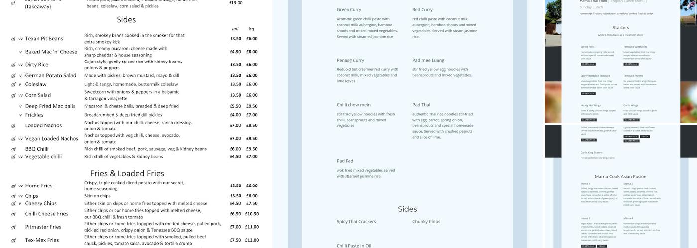 Plough at Peldon Menu