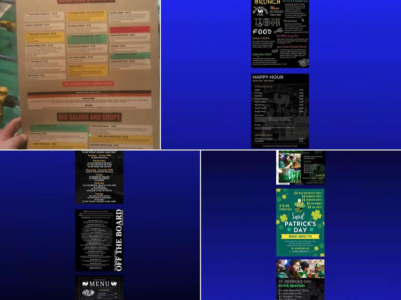 The Blackboard Cafe Menu