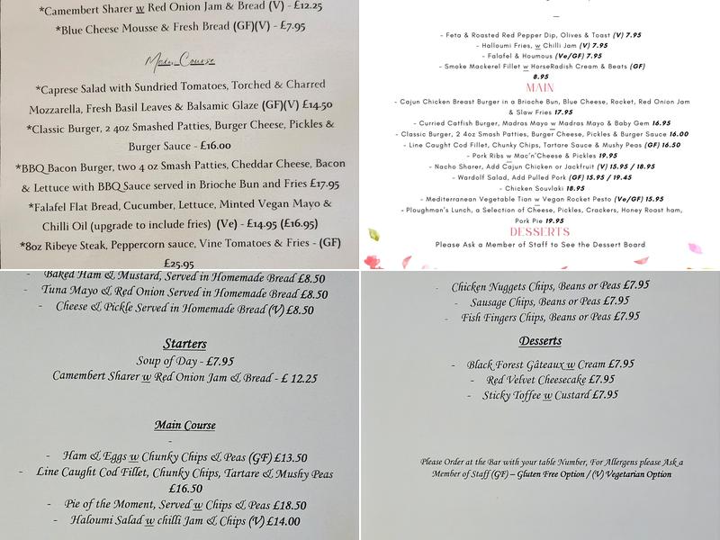 The Plough Inn Menu