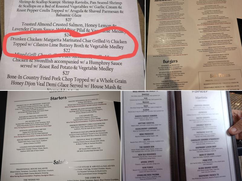 The Black Sheep Menu