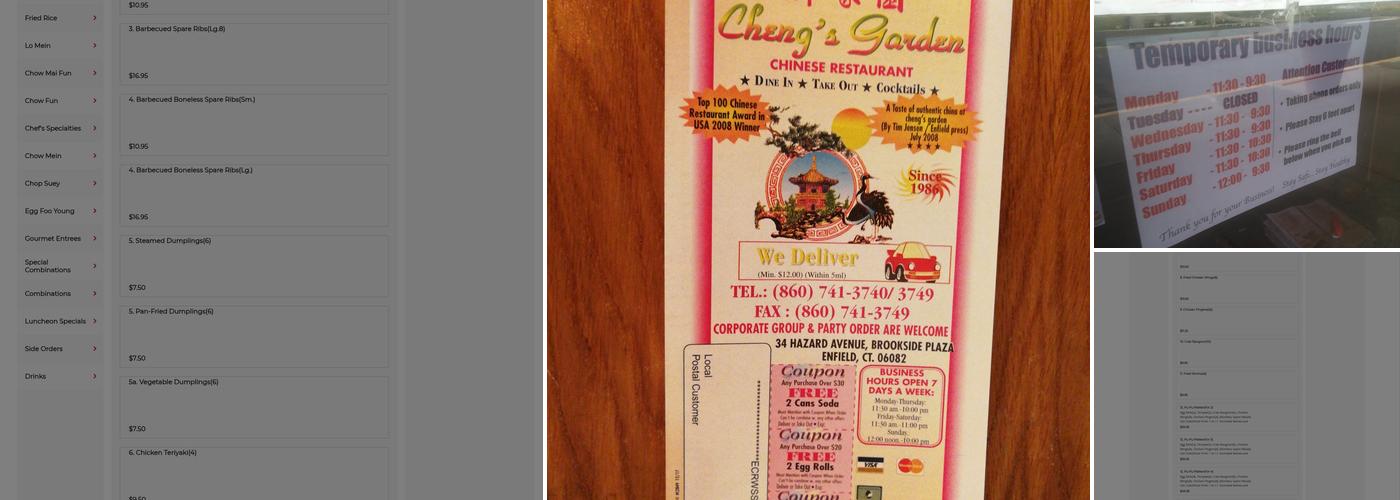 Cheng's Chinese Garden Menu