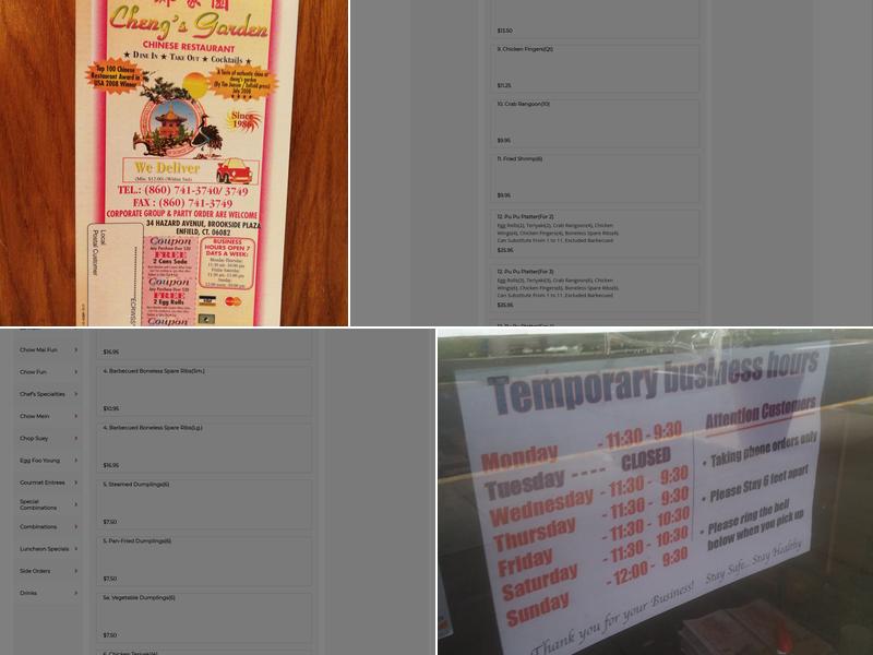 Cheng's Chinese Garden Menu