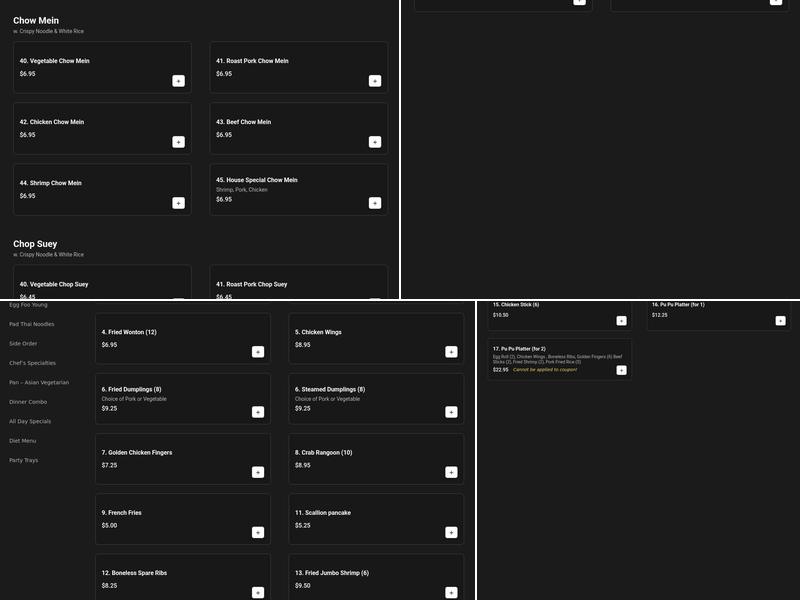 Jack Chen's Restaurant Menu