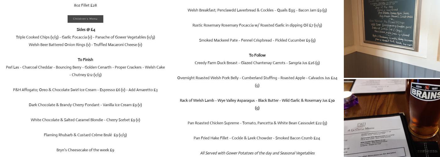 The Plough and Harrow - Murton Menu