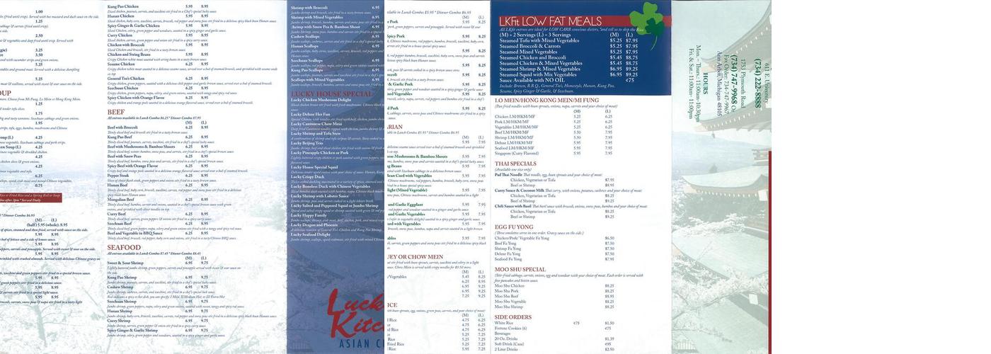 Lucky Kitchen Menu