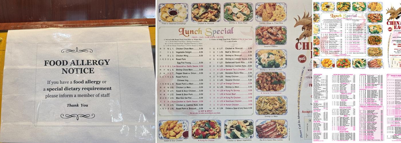 China Eagle Menu