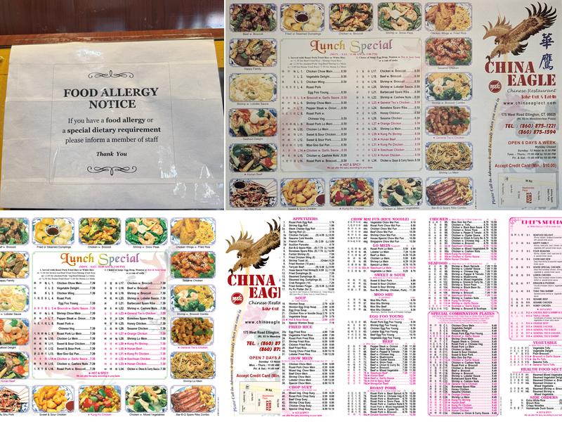 China Eagle Menu