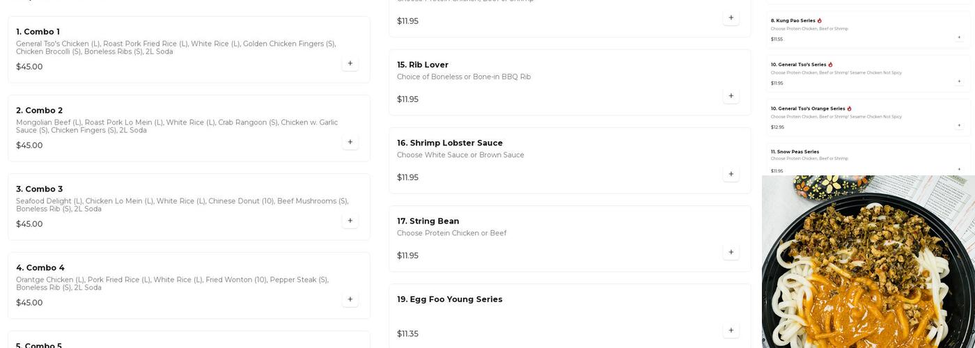 Gold Chopsticks Menu