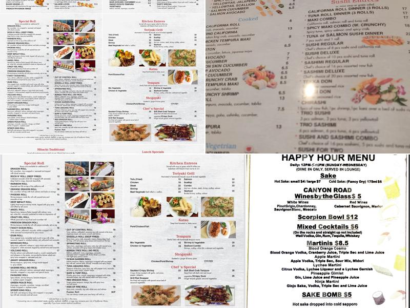 Izumi Japanese Steak House & Sushi Bar Menu