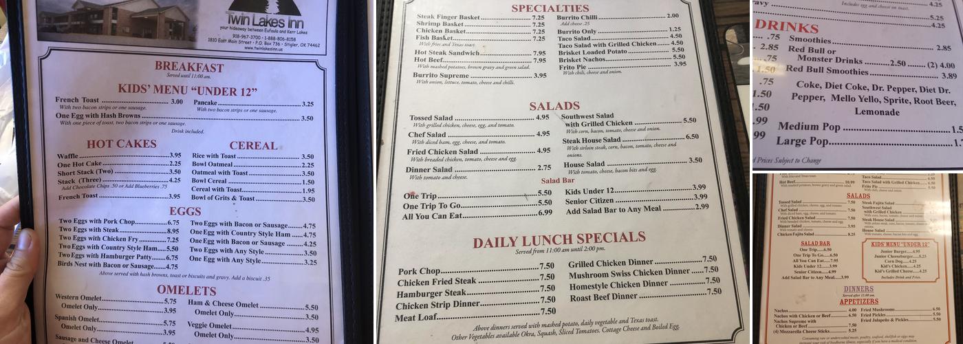 Shellys Cafe Menu