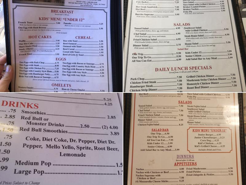 Shellys Cafe Menu