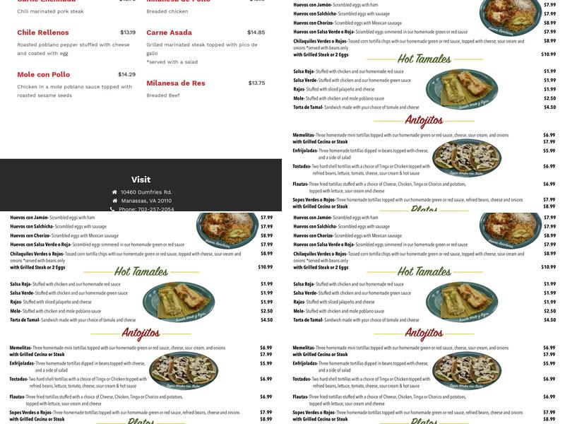 La Flor De Puebla Bakery Menu