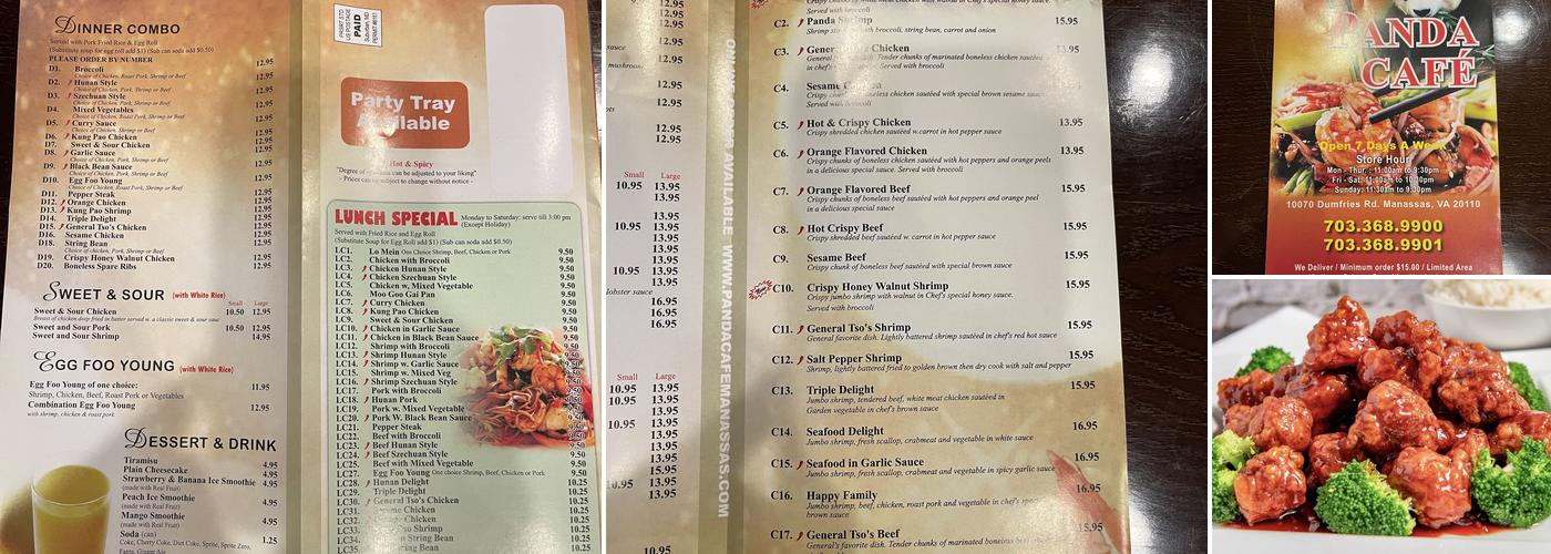 Panda Cafe Menu