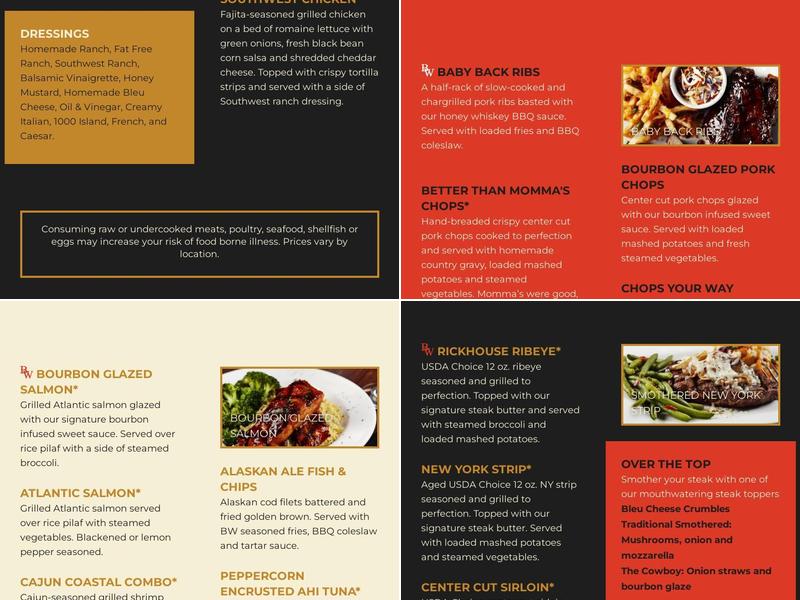 Big Whiskey's American Restaurant & Bar Republic Menu