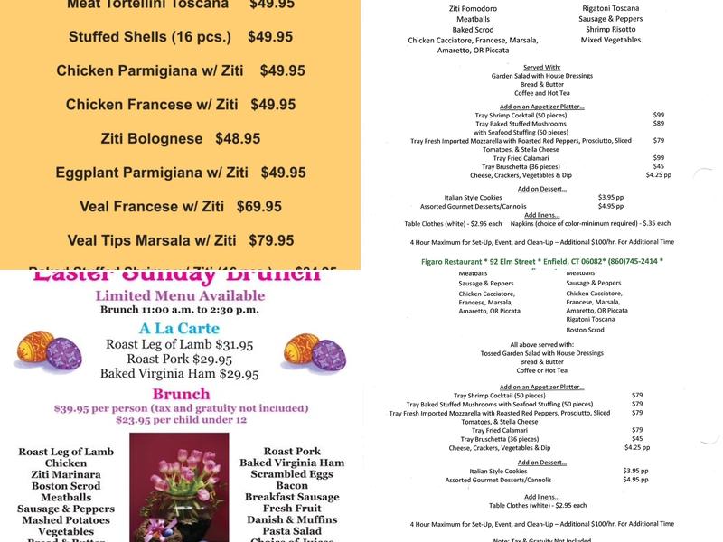 Figaro Ristorante Menu